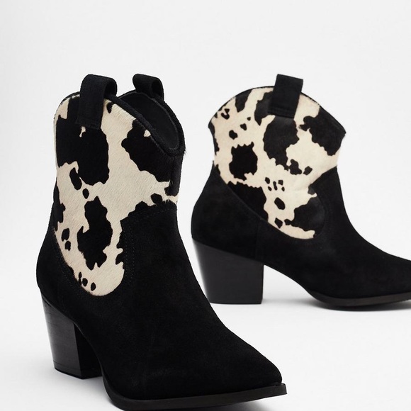 Nasty Gal Cow Does It Feel Suede Pony Hair Boots - Picture 2 of 7
